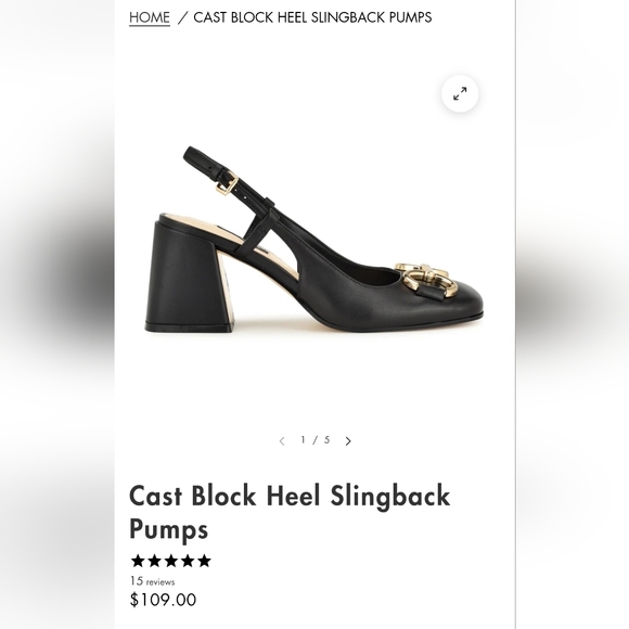 Nine West Black Women's Shoes with Gold Accents - Picture 1 of 6